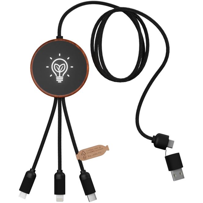 Hovedbilde SCX.design C40 5-i-1 rPET ladekabel med lysende ...