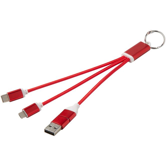 Hovedbilde Metal 4-i-1 ladekabel med nøkkelring av ...